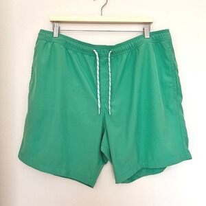 Gap Mens Pool Short Swim Trunks Green Elastic Waist Drawstring Mesh Lined XL